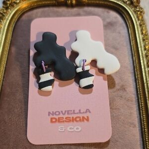 Novella Design And Co. Abstract Organic Handmade Earrings NWT
